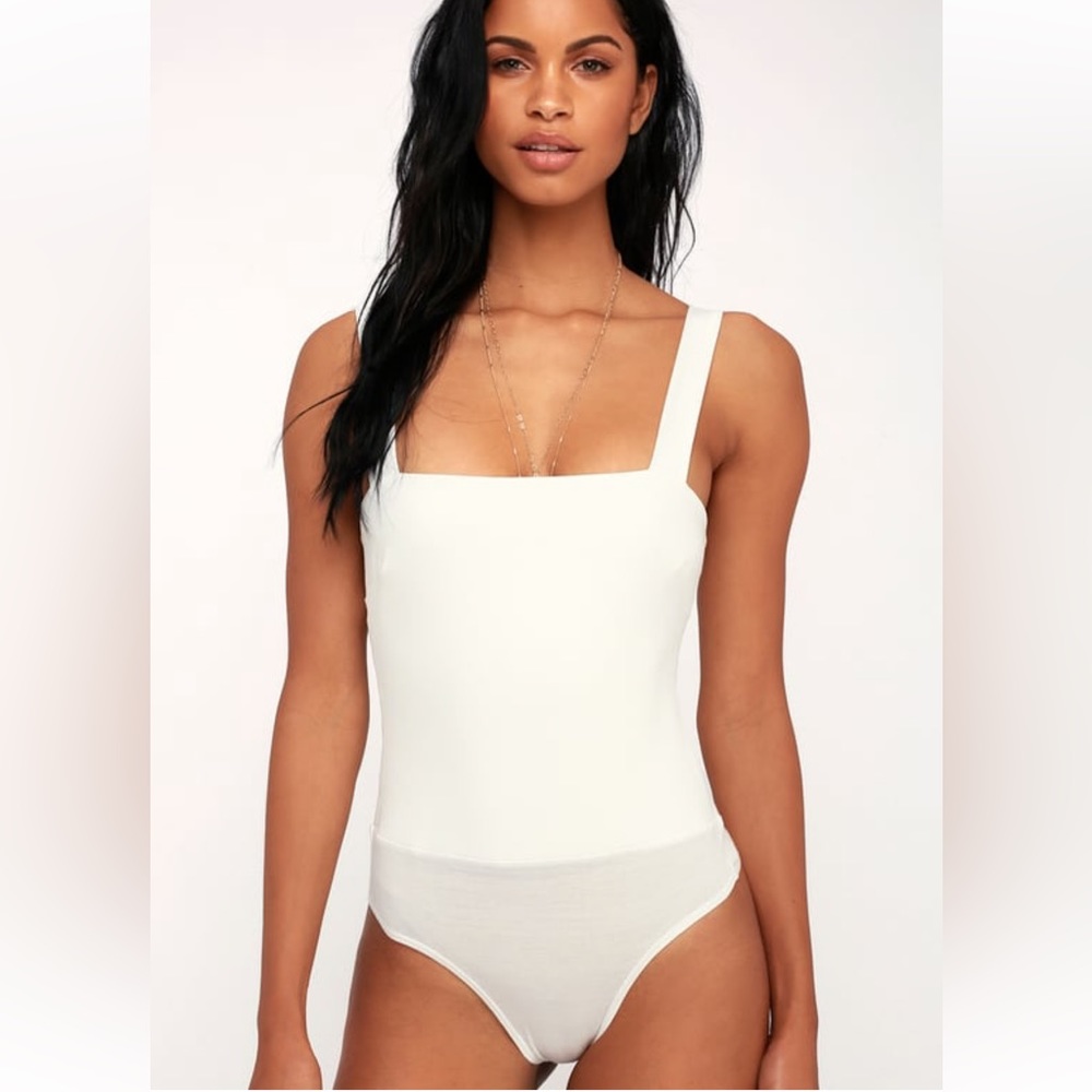 Lulu’s White Sleeveless Bodysuit - NWT - L